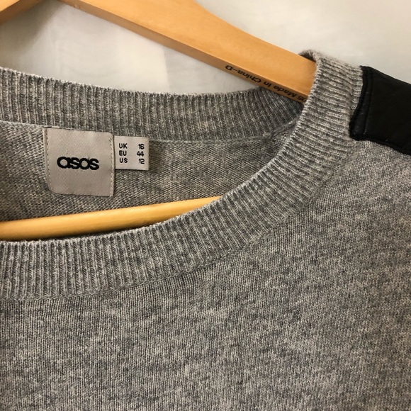 Asos gray Angora sweater dress/tunic w/ leather - Picture 5 of 8